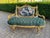 French 1970 French Louis XVI Gold Green Velvet Settee - 1 Pc For Sale - Image 3 of 18
