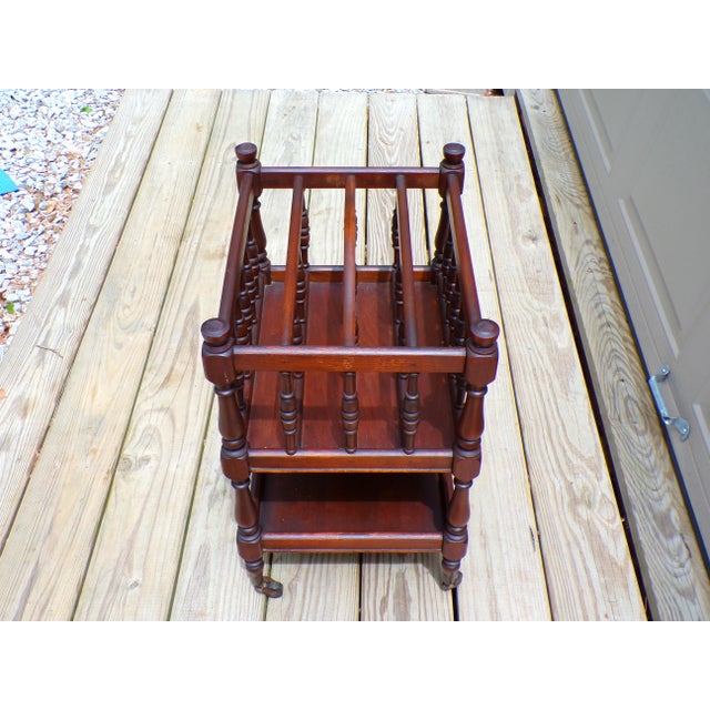 Vintage Mahogany Canterbury Magazine Rack Music Stand For Sale - Image 9 of 15