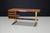 Exceptional Italian Walnut Desk with Patinated Brass Base, Italy, 1950s An exceptional Italian writing desk, handcrafted...