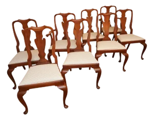 1970s Henkel Harris Black Cherry Dining Chairs - Set of 8