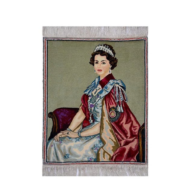1970s Queen Elizabeth II Tabriz Rug, 1970s For Sale - Image 5 of 13