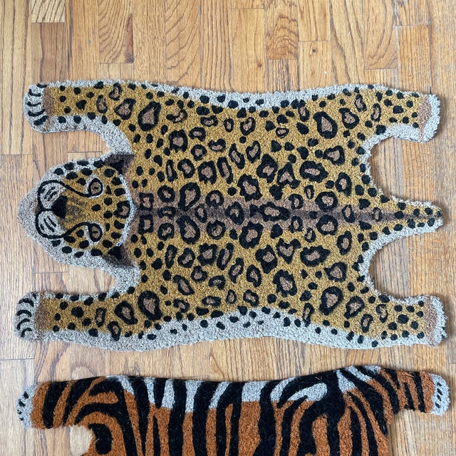 Leopard & Tiger Coir Doormats a Pair Chairish