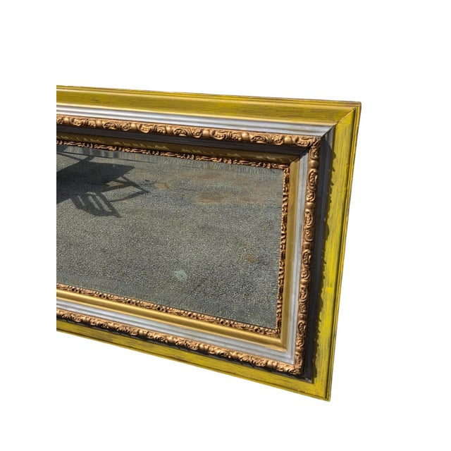 Wood 19th Century Italian Hand Painted Rectangular Wall Mirror. For Sale - Image 7 of 13