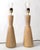 Vintage Natural Tapered Solid Wood Brass Table Lamps Mid-Century Modern, Pair For Sale - Image 10 of 18