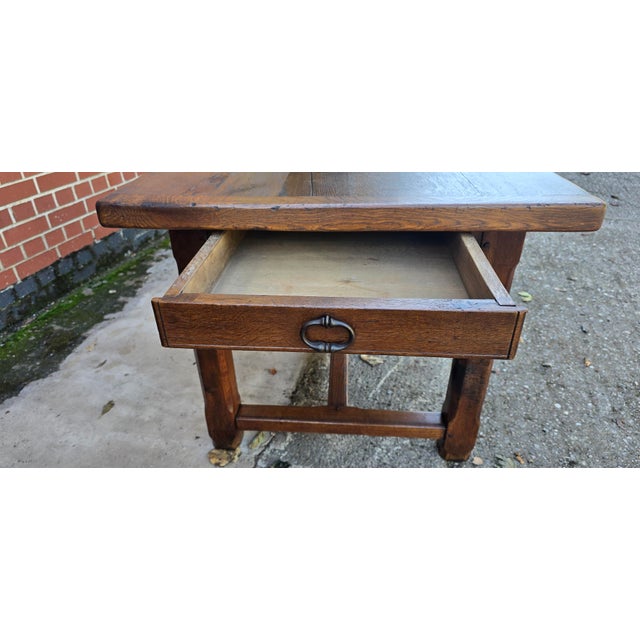 Wood Large French Farmhouse Dining Table in Oak, 1880 For Sale - Image 7 of 18