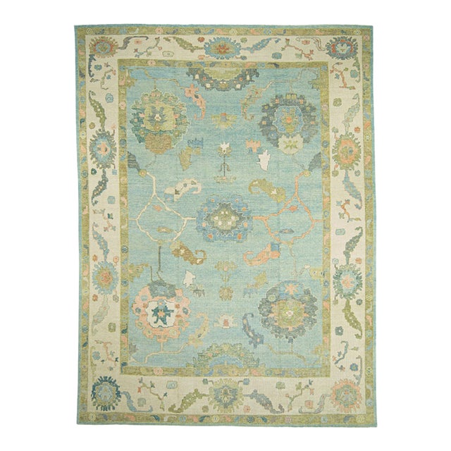Turkish Oushak Rug 11'10" x 15'10" For Sale