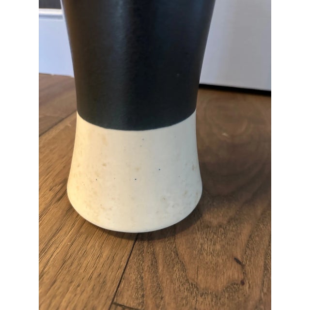 Mexican 1970s Black and White Color-Blocked Mexican Vase For Sale - Image 3 of 7