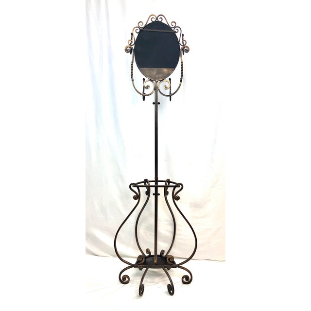 Late 20th Century Wrought Iron Hall Tree Chairish