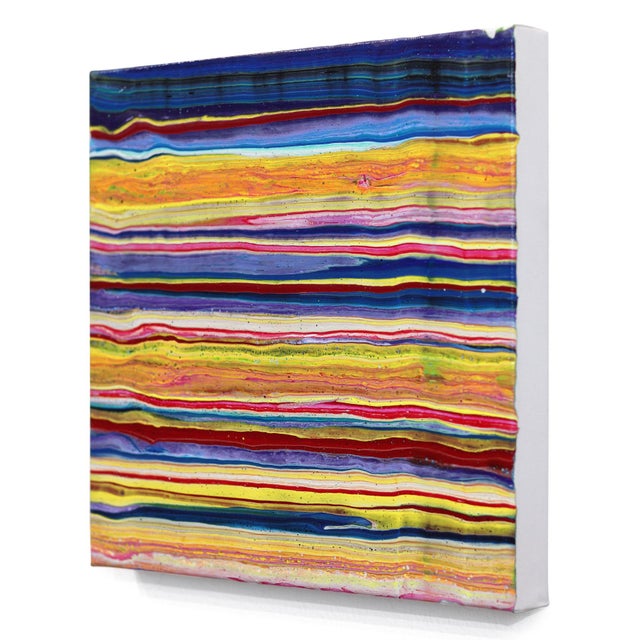 Contemporary City and Color - Original Colorful Lines Abstract Acrylic Paint Artwork on Canvas by Armen Ges For Sale - Image 3 of 9