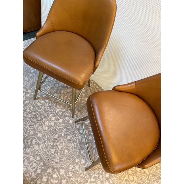 West Elm Mid Century Swivel Counter Stools, Pair For Sale - Image 12 of 12