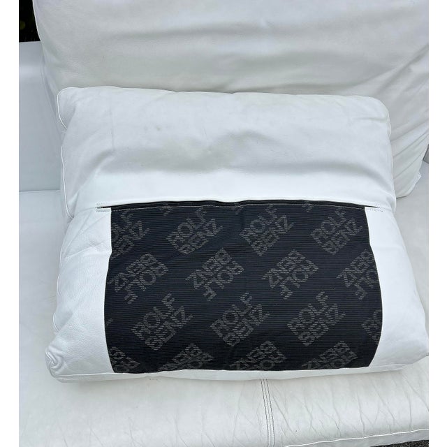 Rolf Benz Leather Sectional Sofa and Ottoman With Glass Attached Side Table For Sale - Image 12 of 16