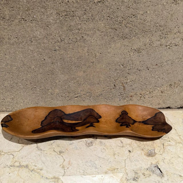 Wood Handcarved Wood Bowl by M Everett Belize 2013 Modern For Sale - Image 7 of 9
