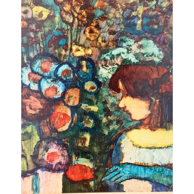 Wood 1960s American Donal Purdy Modernist Composition Depicting a Flower Shop, Frame Oil Art on Masonite. For Sale - Image 7 of 11
