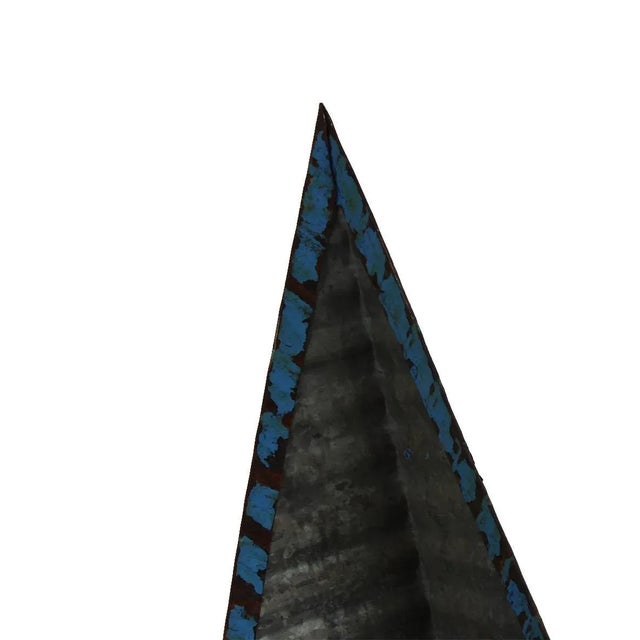 1950s Blue Rustic Oversized Metal Star For Sale - Image 4 of 7