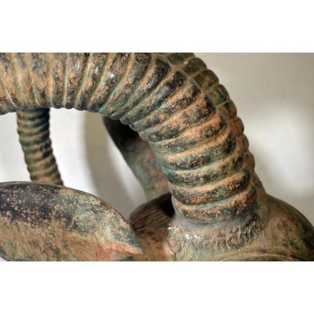 Metal 1960s Bronze Rams Head For Sale - Image 7 of 10