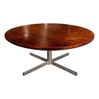 Round Dining Table in Hardwood and Metal, Jorge Zalszupin, 1960s For Sale