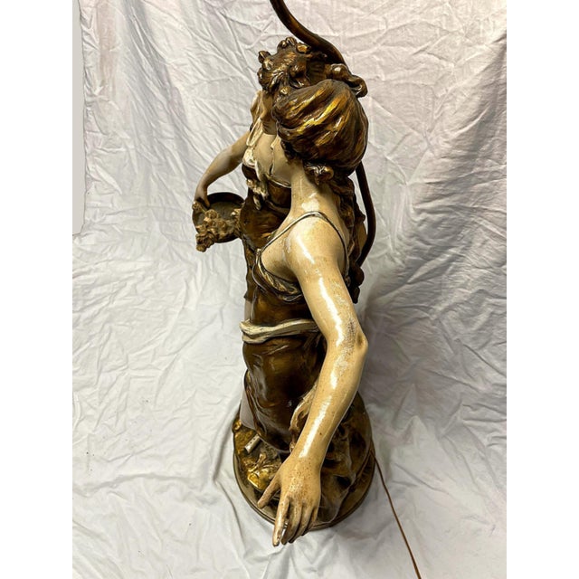 J. B. Hirsch 1920s Art Nouveau Signed Moreau Lamp For Sale - Image 4 of 11