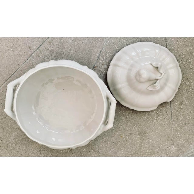 Bordallo Pinheiro Late 20th Century Styled After Bordallo Pinheiro Portuguese Blanc De Chine Centerpiece Soup Tureen For Sale - Image 4 of 12