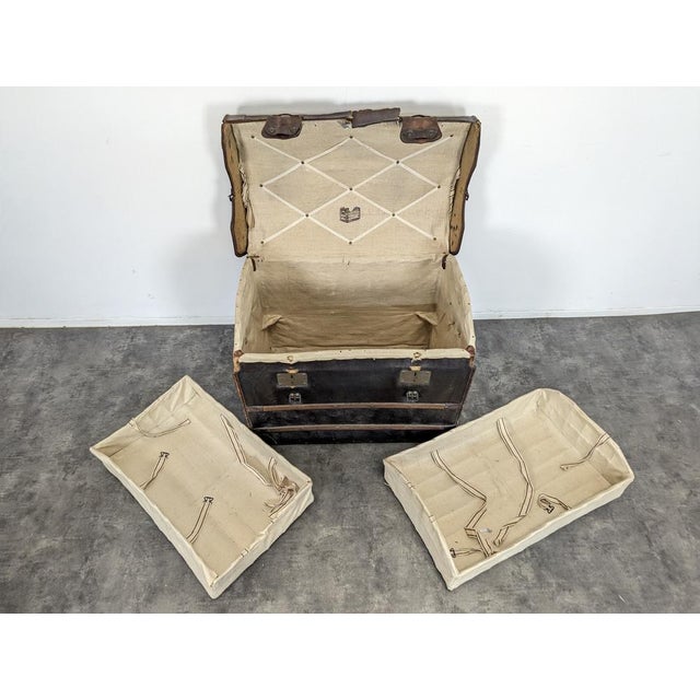 Wood Travel Trunk by F. Dillons For Sale - Image 7 of 10