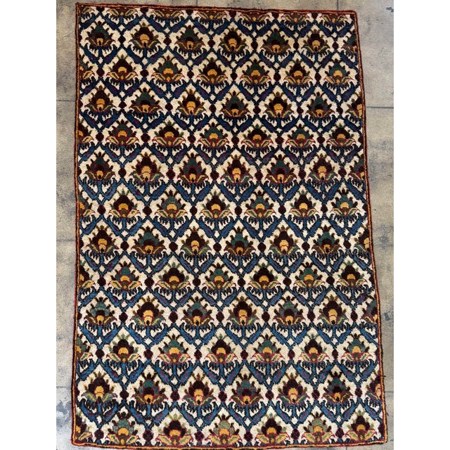 This elegant antique Agra rug was woven in India during the mid 19th century, circa 1850s, reflecting the refined artistic...