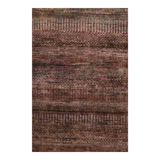 Rug & Kilim’s Modern Textural Rug in Purple With Polychrome Striae For Sale