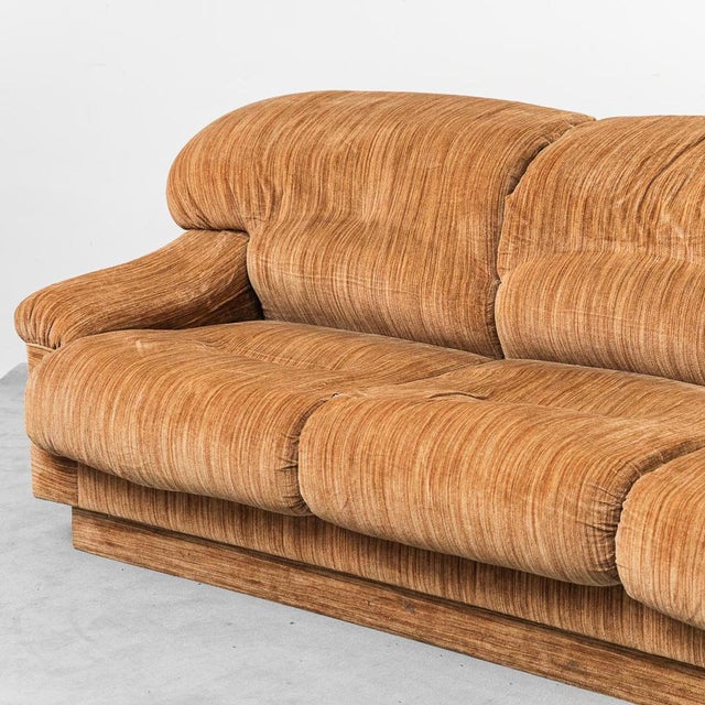 Brown 3-Seater Sofa in Brown Fabric, 1970s For Sale - Image 8 of 13