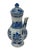 A Blue and White porcelain lidded jug with a long sprout decorated with underglaze white and blue patterns of flowers in...