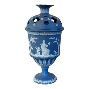 Antique 18th Century Georgian Jasperware Light Blue Urn Vase in the Wedgwood Manner by Neale or Turner 1790
