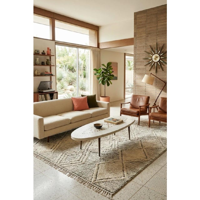 Vintage Mid-Century Modern Oval Mosaic White Bronze Tile Coffee Table For Sale - Image 11 of 12