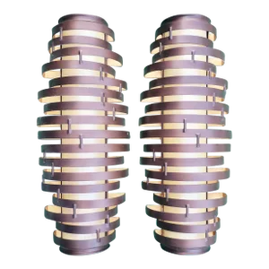 Long Bronze Iron Glass Ribbon Modern 3 Light Wall Sconce Lights Lamps- a Pair