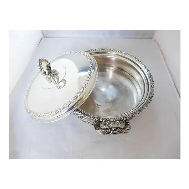 1920s Antique Silverplate Covered Bowl For Sale - Image 5 of 6