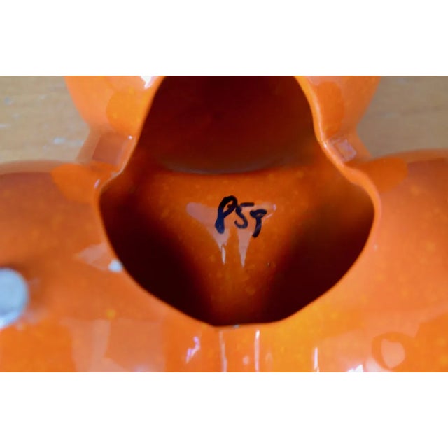 Orange Ceramic by Roberto Rigon for Bertoncello, 1970s For Sale - Image 12 of 13
