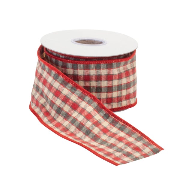 Add a festive touch to your holiday decor with this set of Plaid Holiday Wired Ribbons. Featuring a classic red, white,...