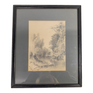 19th Century American Hudson River School Pencil Drawing Study by William Hart