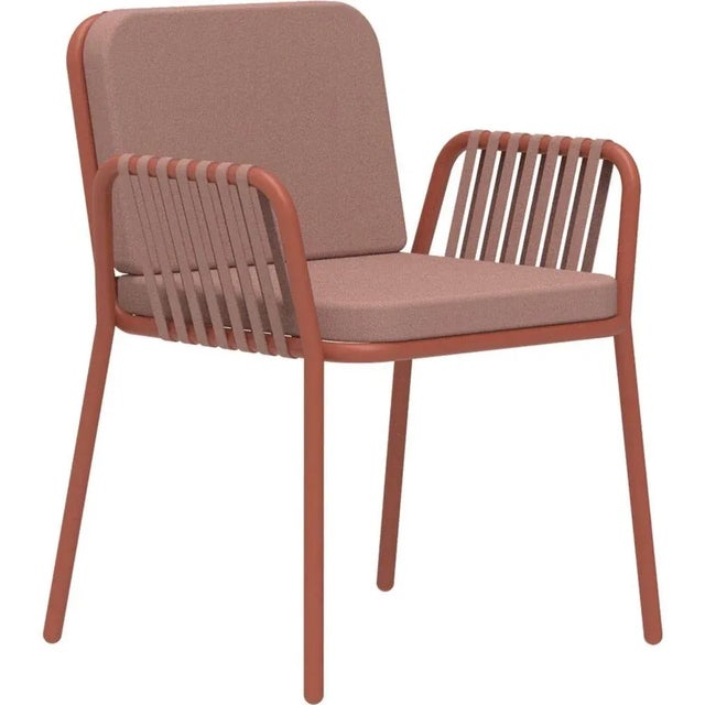 Ribbons salmon armchair by mowee dimensions: d60 x w62 x h83 cm (seat height 48). Material: aluminum and upholstery....