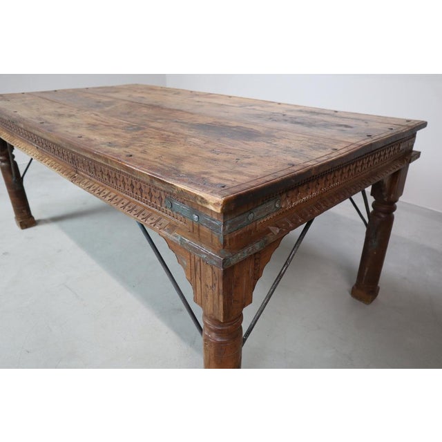 Indonesian Hand-Carved Teak Dining Table For Sale - Image 15 of 18