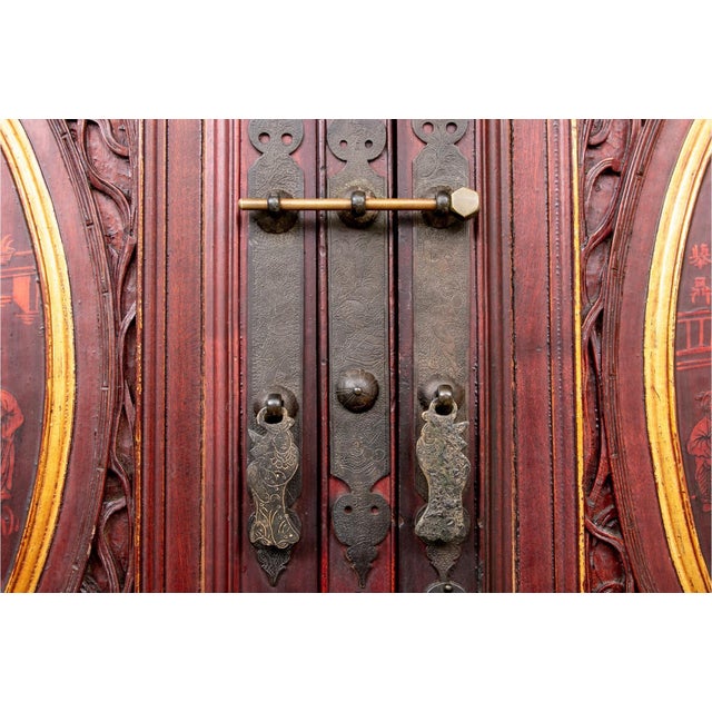 19th Century Carved Chinese Wedding Cabinet For Sale - Image 14 of 18