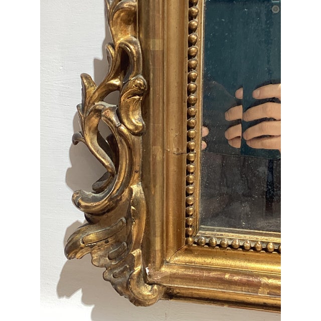 Antique French Gilded Wood Mirror, 1800s For Sale - Image 10 of 15