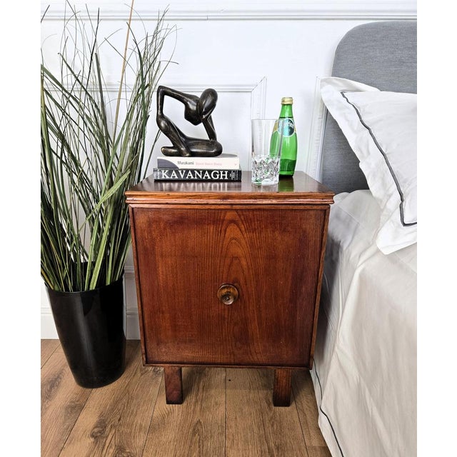 Mid-Century Modern Italian Wooden Nightstands, 1950s, Set of 2 For Sale - Image 3 of 11