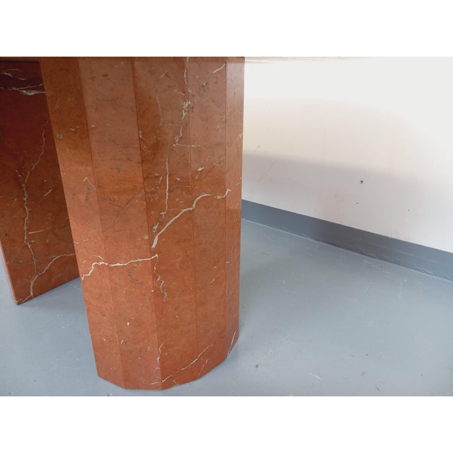 Vintage Oval Dining Table in Pink Marble, 1970s For Sale - Image 16 of 18