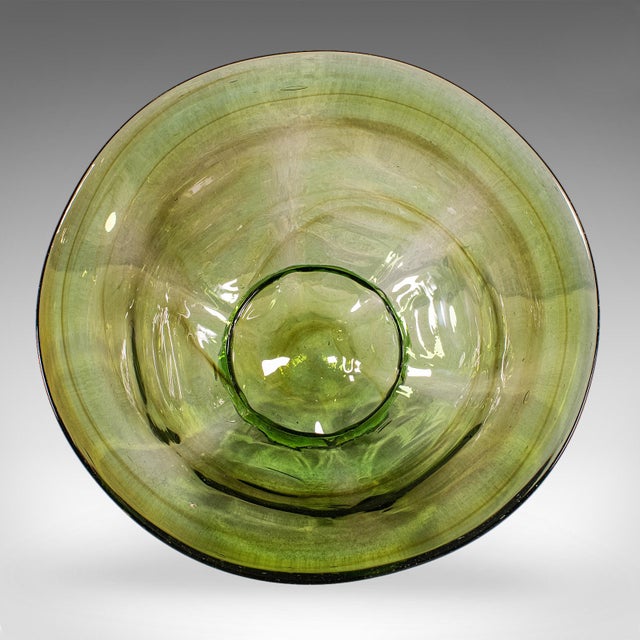 Glass Vintage Mid Century Modern Fruit Bowl, Continental, Art Glass Serving Dish, 1970 For Sale - Image 7 of 12
