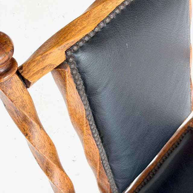 Brown Mid 20th Century Victorian Twisted Wood Armchair For Sale - Image 8 of 9