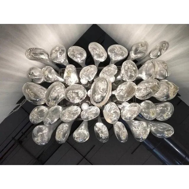 A beautiful and rare Venini ceiling mount light designed by Ludovico Diaz de Santillana, the son-in-law of Paolo Venini....