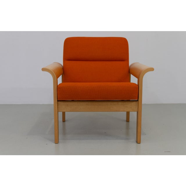 Danish Orange Oak Botium Lounge Chair from Magnus Olesen, 1970s For Sale - Image 6 of 18