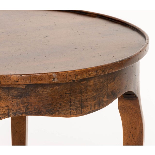 Wood Italian Circular Walnut Occasional Table For Sale - Image 7 of 7