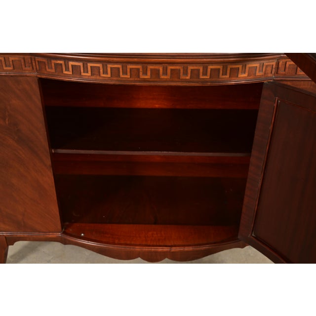 Brown Romweber Antique Georgian Flame Mahogany Breakfront Bookcase Cabinet, Circa 1920s For Sale - Image 8 of 13