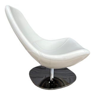 Vintage Carl Öjerstam Ikea Tirup Chair in White Leather For Sale