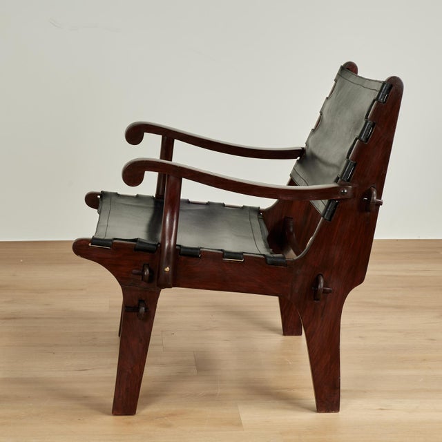 Black Set of Three Modern Rosewood Safari Chairs by Angel Pazmino For Sale - Image 8 of 18