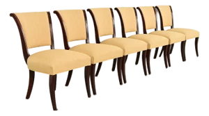 Barbara Barry for Baker Furniture Modern Regency Mahogany Dining Chairs, Set of Six