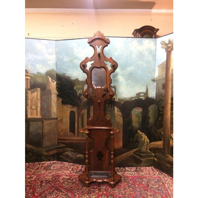 Late 19th Century Antique Hall Tree, Victorian Hat Rack With Umbrella Stand For Sale - Image 5 of 10